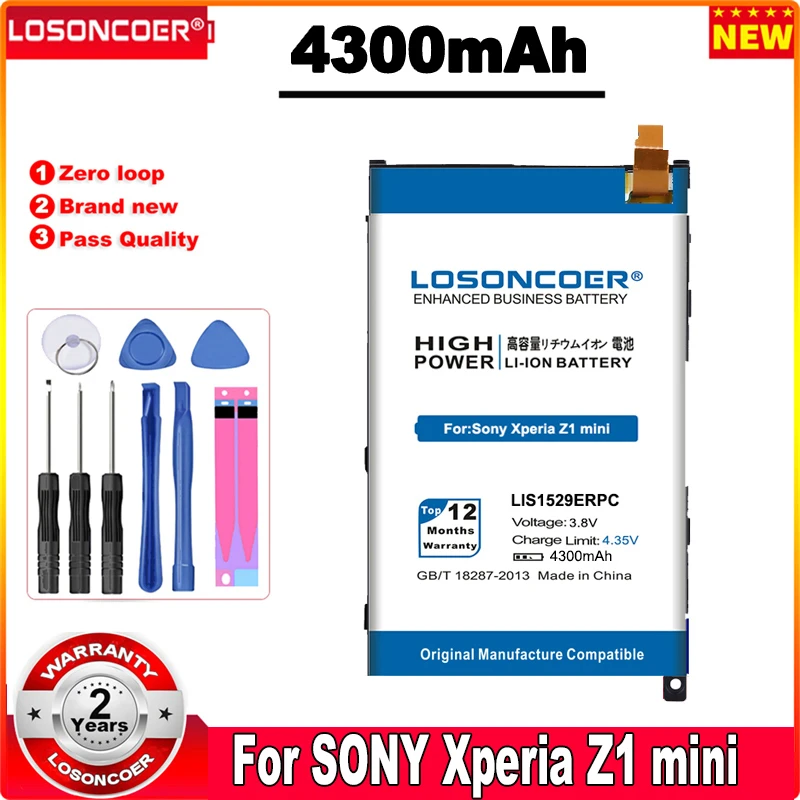 4300mAh LIS1529ERPC для Sony Xperia Z1 Mini Battery Z1mini D5503 Compact M51w mini Z1c | Мобильные телефоны и