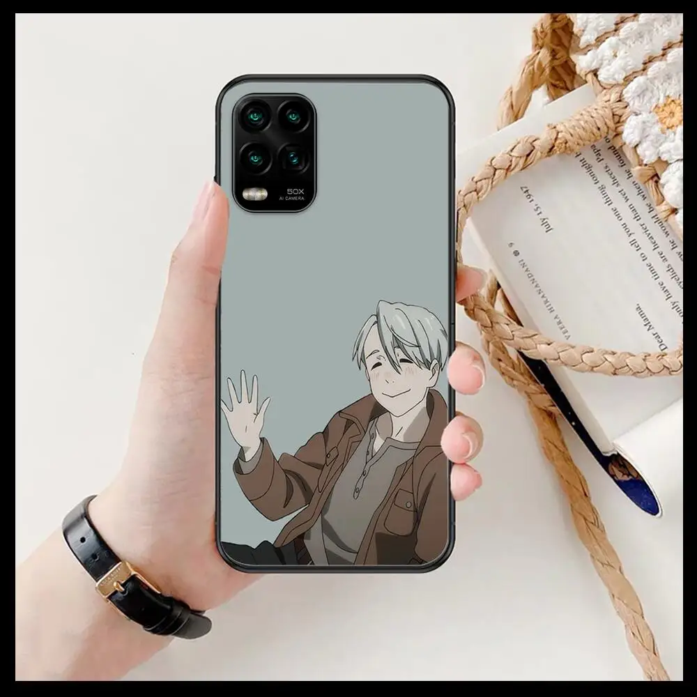 

anime yuri on ice carton cartoon Phone Case For XiaoMi Redmi Note 10 9S 8 7 6 5 A Pro T Y1 Anime Black Cover Silicone Back Pre