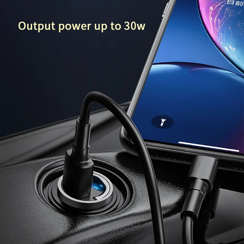 30w car charger dual usb type c fast charger pd 4 0 3 0 scp afc quick charging mini adapter for samsung ip huawei xiaomi free global shipping
