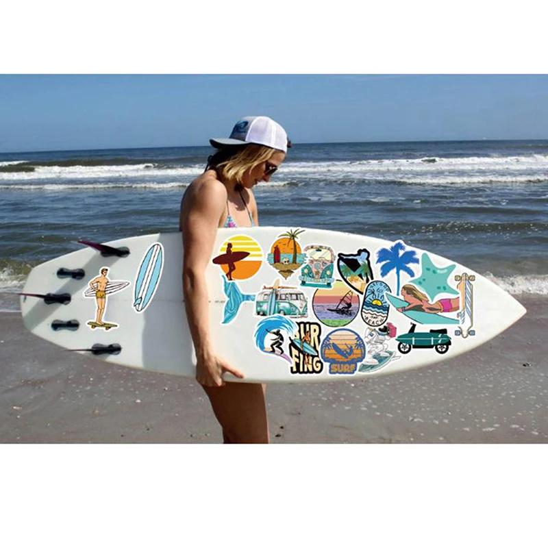 

50Pcs Surfing Summer Sports Stickers Suitcase Laptop Guitar Skateboard Car Decal New