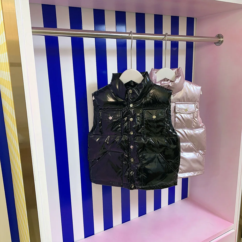 

Designer Clothes Kids 2021 Autumn Girls Warm Vest Winter Boys Waistcoat Children's Outerwear Teen Child Cotton Sleeveless Coats