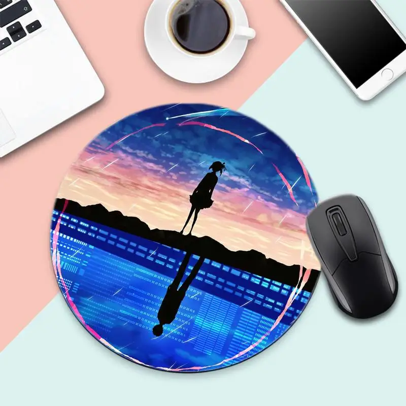 

Anime your name Rubber Mouse Durable Desktop Mousepad Desk Table Protect Game Office Work Round Mouse Mat pad XL Non-slip