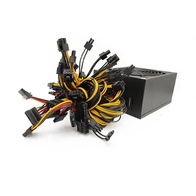 1600w Питание для 6 GPU эфириума Шахтер Bitcoin шахтеров Поддержка видеокарта RX470 RX480 RX570