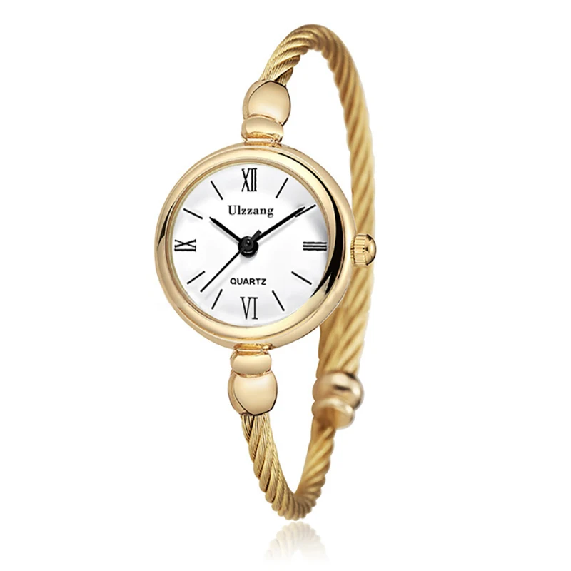 

Small Gold Bangle Bracelet Luxury Watches Stainless Steel Retro Ladies Quartz Wristwatches Fashion Casual Women Dress Watch