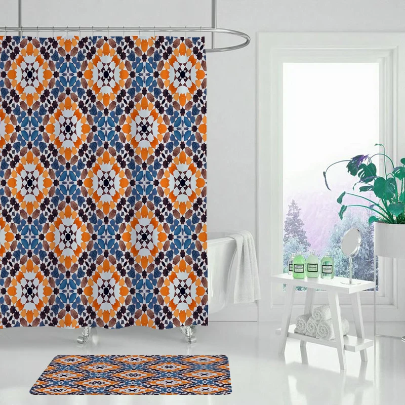 Водонепроницаемая занавеска для душа нового типа ванной из полиэстера 180*180