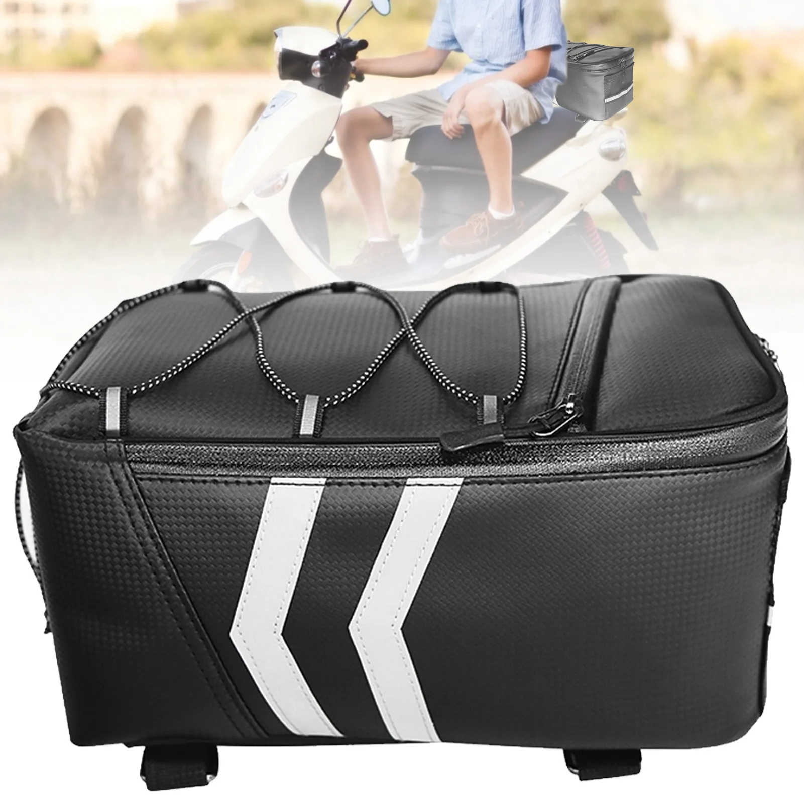 

Large-capacity Motorcycle Tail Bag With Safety Reflection Bicycle Rear Seat Bag Waterproof Rear Luggage Bag For Motorcycle