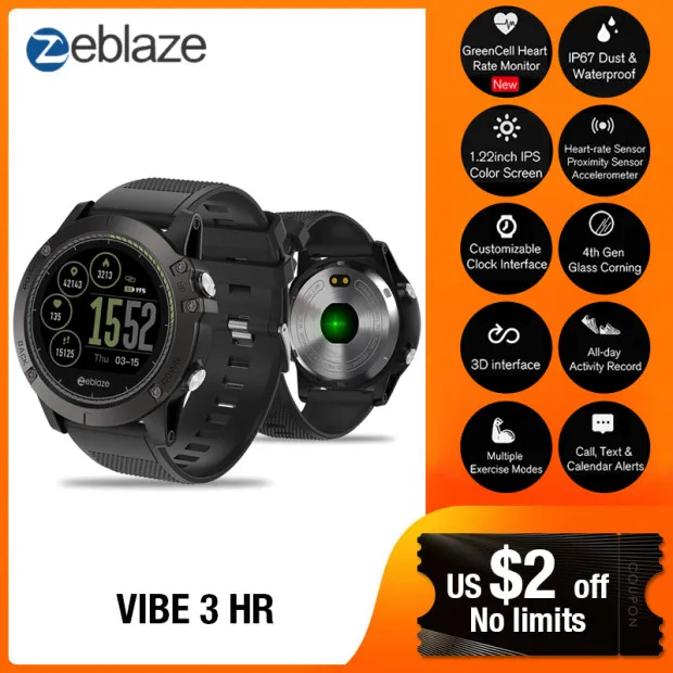 Smartwatch Zeblaze VIBE 3 HR Fitness Tracker Smart Watch Men Sleep Tracking Smart Watch Heart Rate Monitor Watch IP67 Waterproof
