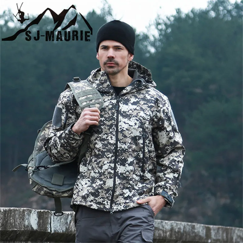 Мужская камуфляжная тактическая одежда Softshell Охотничья Треккинговая куртка gand