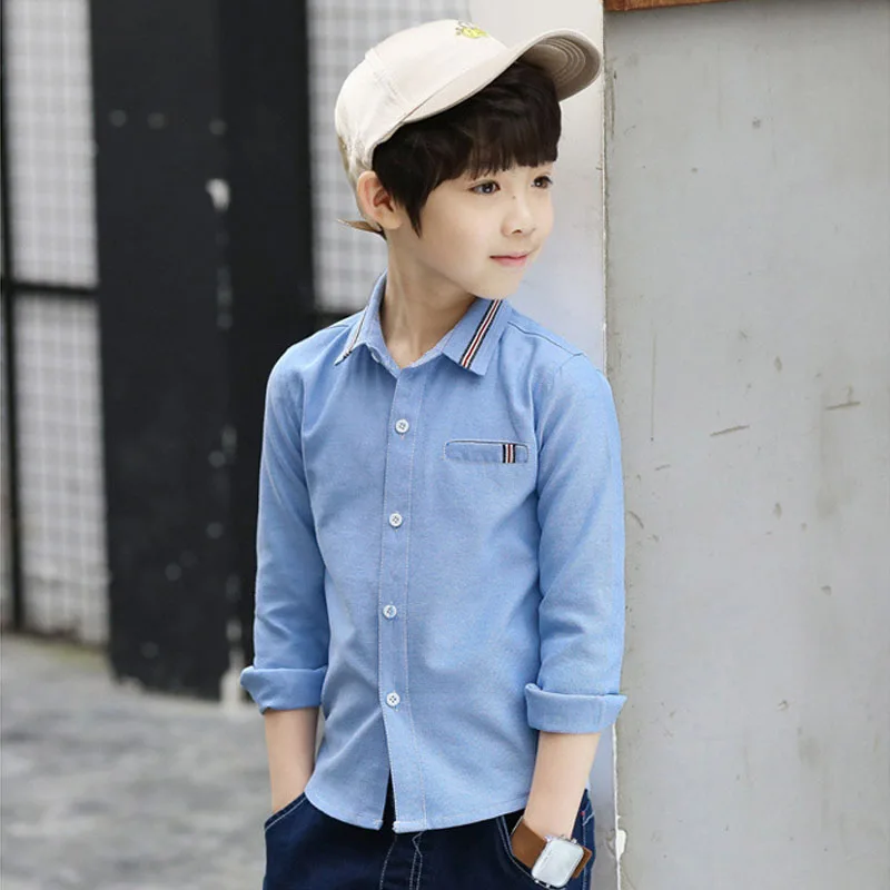 От 5 до 12 лет одежда для мальчиков на весну и осень рубашка жакет из хлопка модная