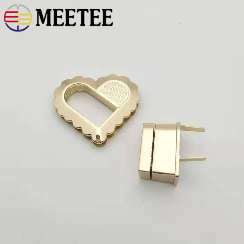 Meetee 5/10 шт 38x42мм металлический замок из сплава застежка в форме сердца
