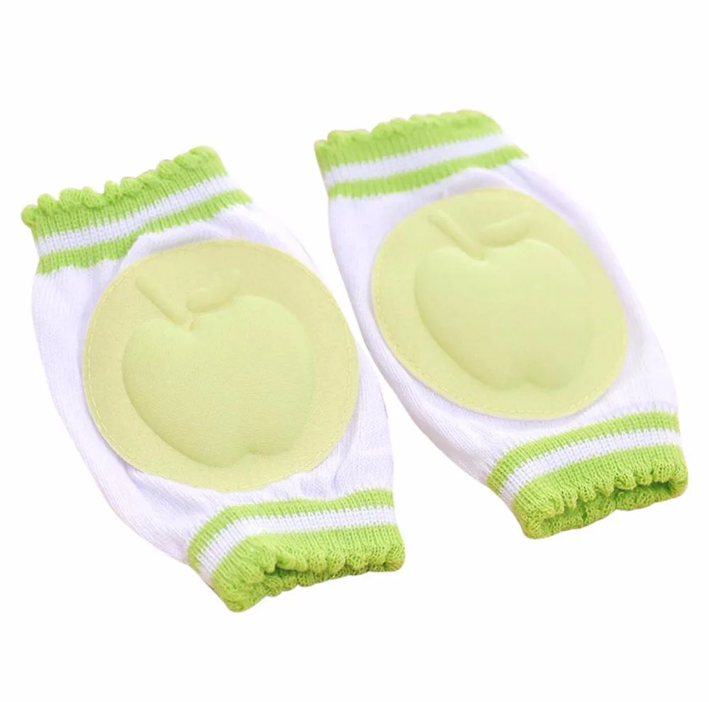 Green Мягкие хлопковые наколенники для новорожденных; защитные наколенники для ползания для детей; детские защитные гольфы для мальчиков и девочек - Цвет: Green