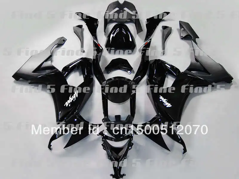 

Free Shipping Gloss Black Body For KAWASAKI ZX10R 08 09 ZX 10R 08-09 ZX-10R 2008 2009 2008-2009 ABS Fairing Kit