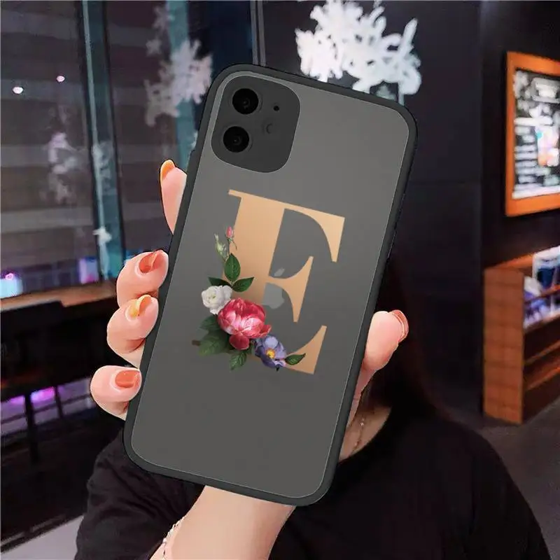 

166 letters rose Phone Case For iphone 12 11 8 7 plus mini x xs xr pro max matte transparent cover