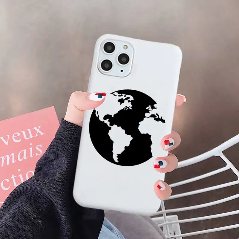 

World Map Travel Plans pattern Anti-fall luxury Phone Case cover Candy Color for iPhone 6 7 8 11 12 s mini pro X XS XR MAX Plus