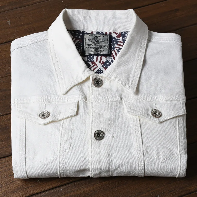 

Fashion Men's Denim Jackets Slim Fit Spring Autumn Jeans Jacket Pink Red Turn Down Collar Outwear Size M-3XL