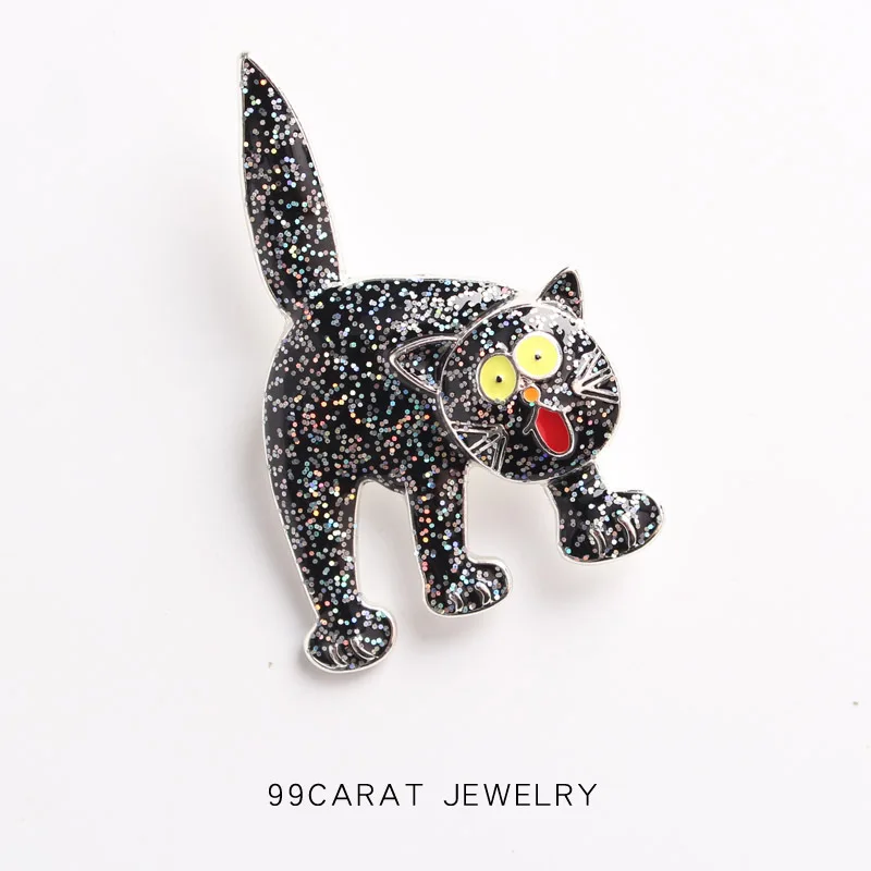 

Cartoon Creative Funny Personality Cat Brooch Coat Sweater Cardigan Pin Ornament
