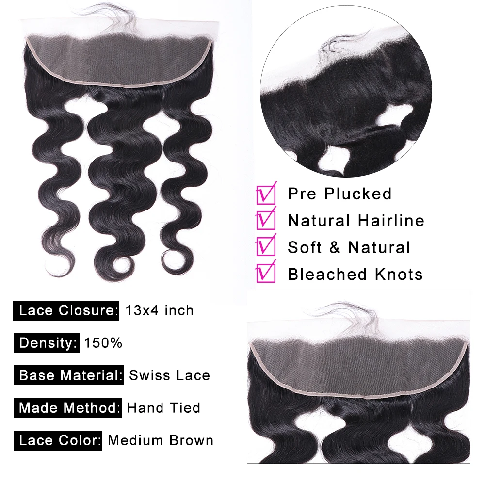 Волнистпряди с фронтальными волосами для женщин 10-30 дюймов волнистые