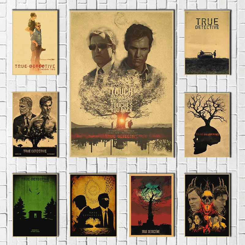 

Vintage True detective Classic Movie retro posters kraft wall paper High Quality Painting For Home Decor wall stickers