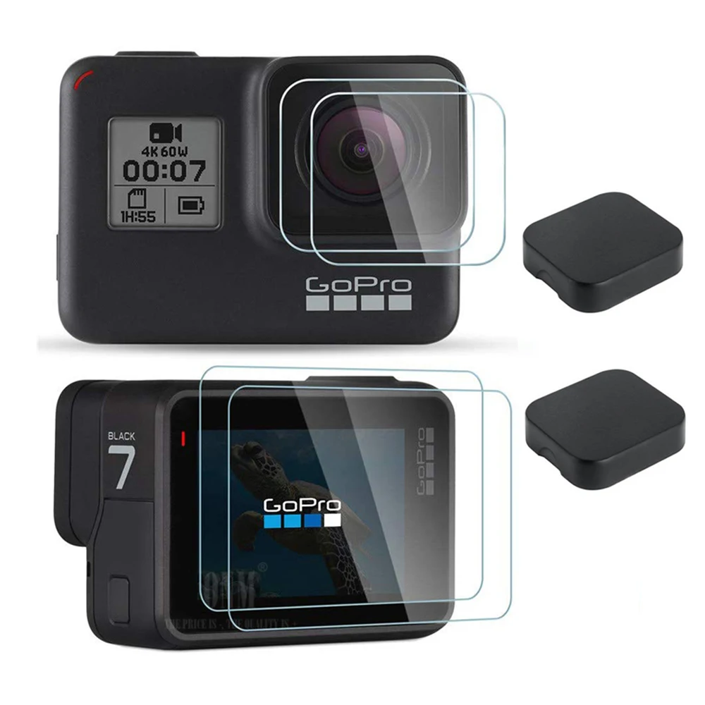 Закаленное стекло объектива ЖК экран защитный для Go Pro Gopro Hero 5 6 7 Hero5 Hero6 Hero7 крышка
