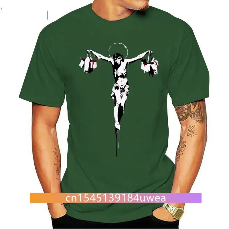 

2019 Fashion Funny Tee Shirts Commerical Jesus T-Shirt - Banksy Graffiti Urban Art - All Sizes create Your Own Shirt