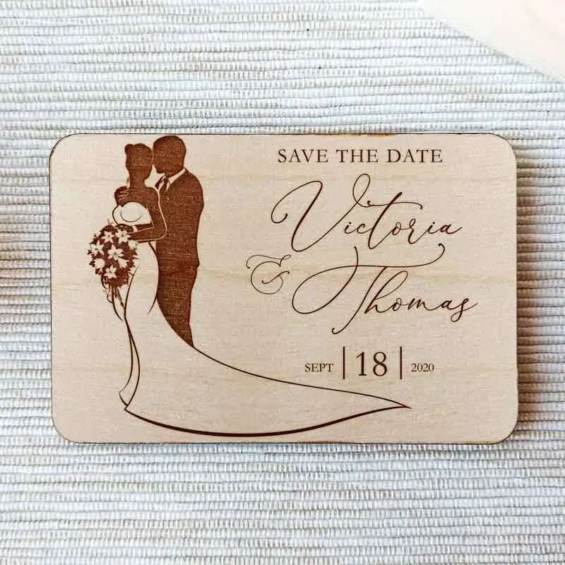 Деревянный магнит для невесты и жениха свадебные сувениры на заказ в