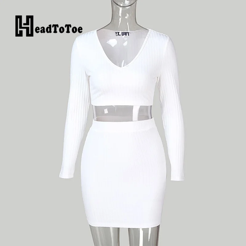 Женский однотонный ребристый укороченный топ с v-образным вырезом наборы