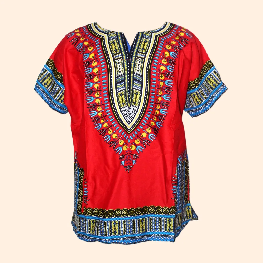 Африканская футболка унисекс хлопок Дашики Мужская и женская одежда