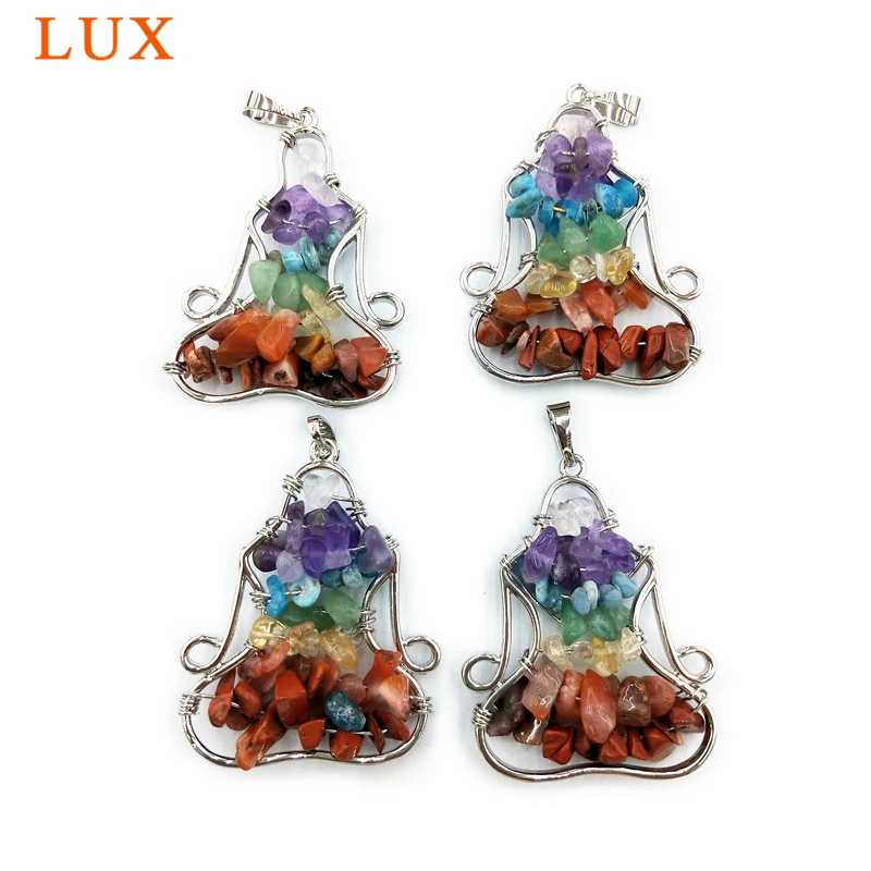 Натуральный Радужный ювелирное изделие из драгоценных камней Йога чакра камень