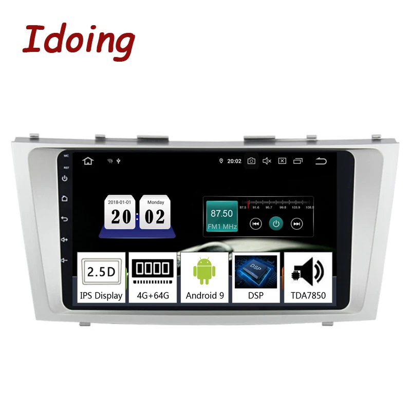 Автомобильный мультимедийный видеоплеер Idoing 9 дюймов GPS навигация Android 0 4G для Toyota