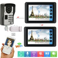 7 tft color display wifi wireless video intercom door phone doorbell system with 1 camera 2 monitor for home security