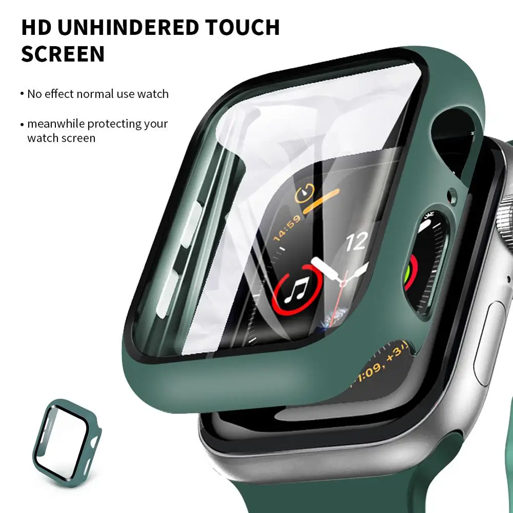 

360 полноэкранная защита бампер рамка Матовый Жесткий чехол для Apple watch серии 5 4 3 2 1 защитная пленка из закаленного стекла для iwatch