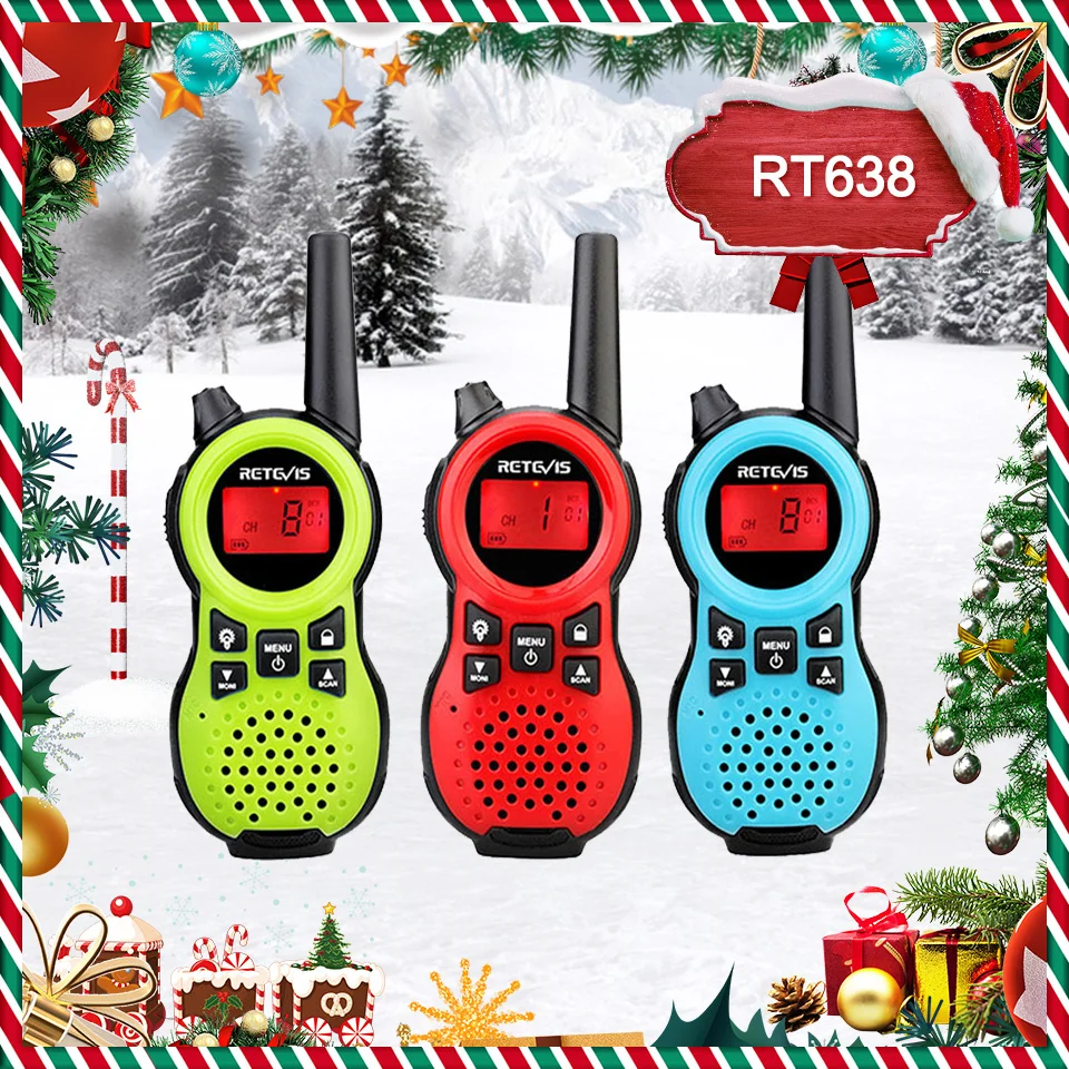Retevis RT638 Walkie Talkie Children 2pcs PMR USB Charge Flashlight Children's Toy Radio Birthday Christmas Gifts for Boys Girls