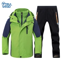trvlwego girl hiking jacket and pant winter warm camping suit windproof outdoor children clothing set kids ski sets for boys