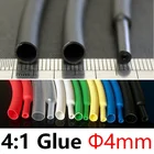 Термоусадочная трубка, диаметр 4 мм, Соотношение 4:1, двойная стенка, толстый клей, водонепроницаемая обмотка проводов, изолированный клейкий кабель с подкладкой