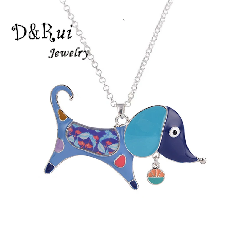D &amp Rui ювелирные изделия 2019 Милая синяя собака Подвеска Ожерелье для детей женщин