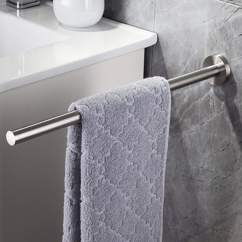 

Towel Rail Bathroom Towel Rail w/ Screws Stainless Steel Bath Towel Holder Wall Mounted Stable 40cm Brushed