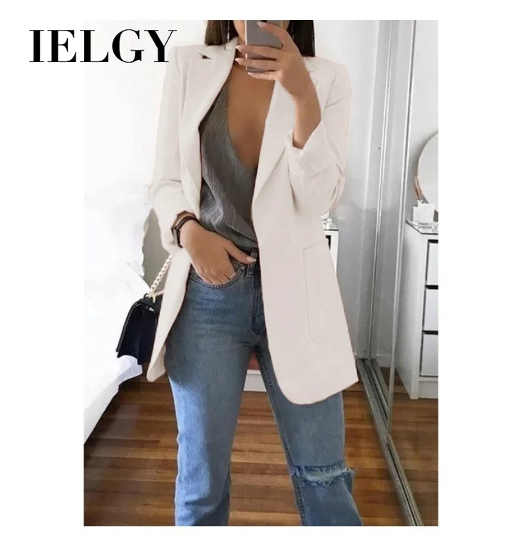 

IELGY Europe and the United States explosion models women's jacket fashion lapel Slim cardigan temperament suit female