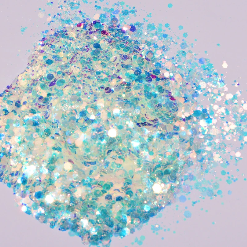 

10g/bag Nail Mermaid Glitter Mixed-size 0.2/1/2/3mm Hexagon Flakes Sparkly 3D Aurora Mermaid Diamond Shiny Nail Glitter &*fd