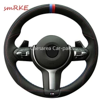 black suede leather car steering wheel cover for bmw f87 m2 f80 m3 f82 m4 m5 f12