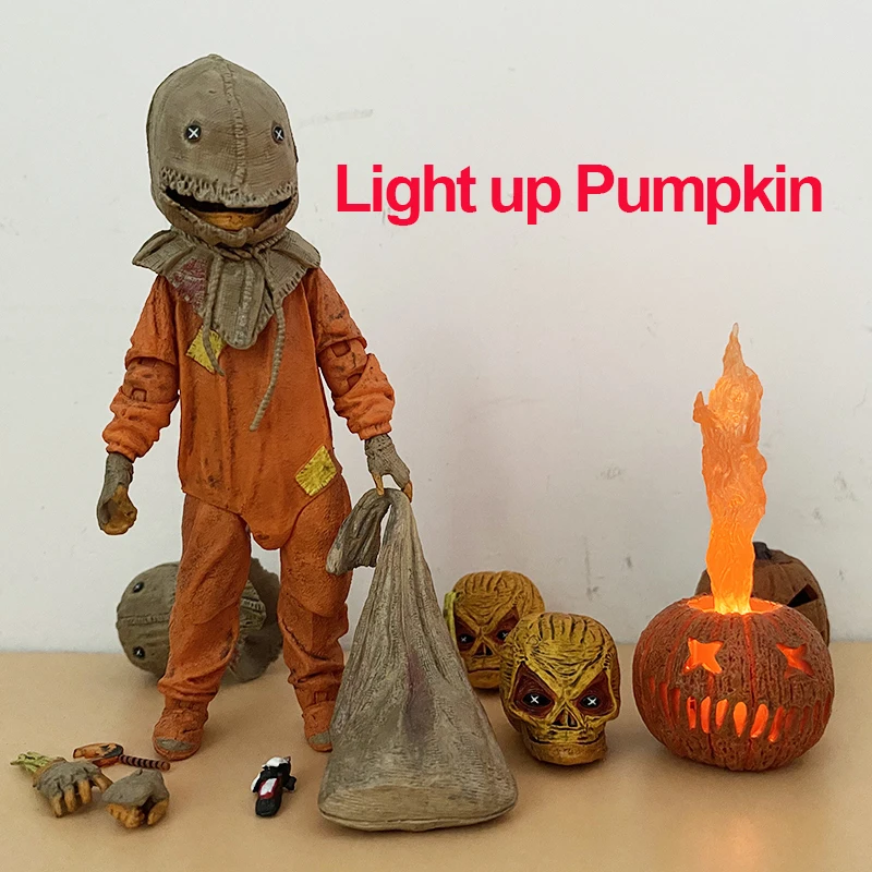 

Classic Film Movie Trick R Treat Action Figure NECA Figure Trick R Treat Action Figure Model Light up Pumpkin Toy Halloween Gift