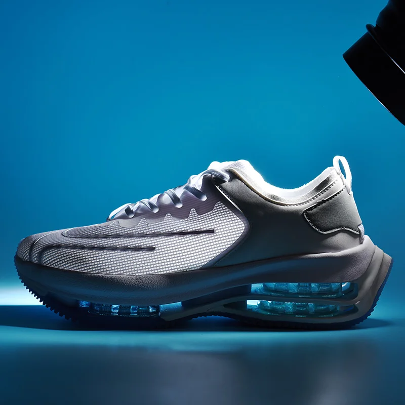 

Men Running Shoes Double Layer Air Cushion Sports Shoes Full palm Shock Absorption Sneakers Breathable Athletic Male Shoes