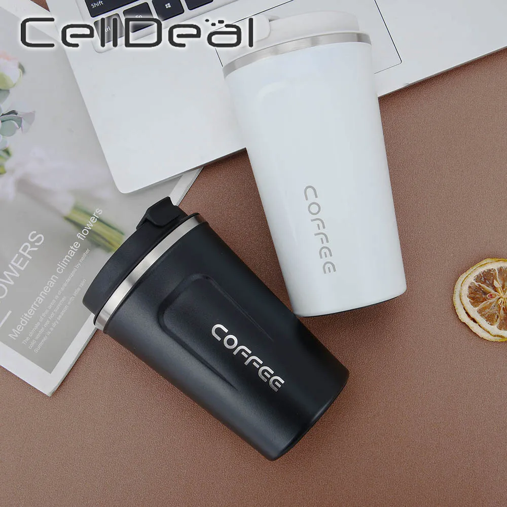 

Stainless Steel Portable Coffee Cup Creative 380ml/510ml Heat Preservation Water Bottle Suitable for Hiking Camping Gifts
