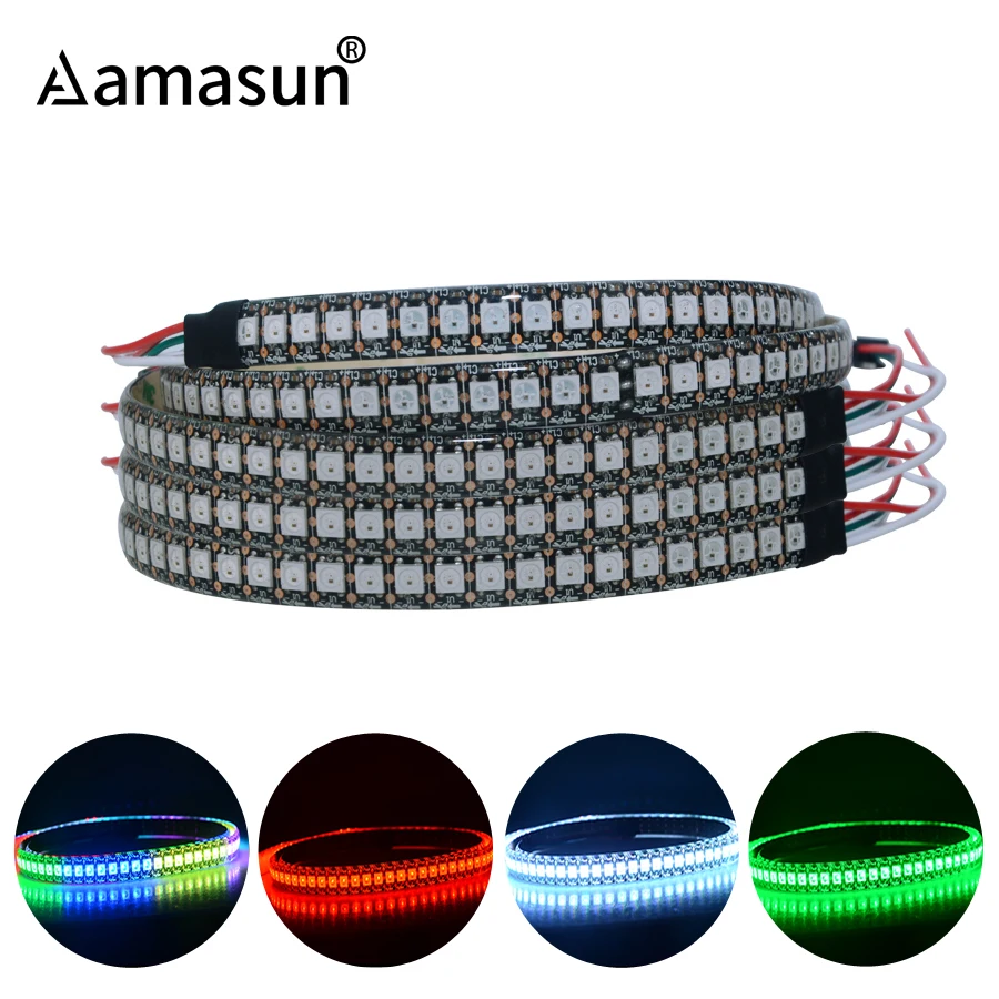 5 в постоянного тока WS2812 2812B IC 5050 RGB полоса Адресуемая 30 60 144 светодиодов/м