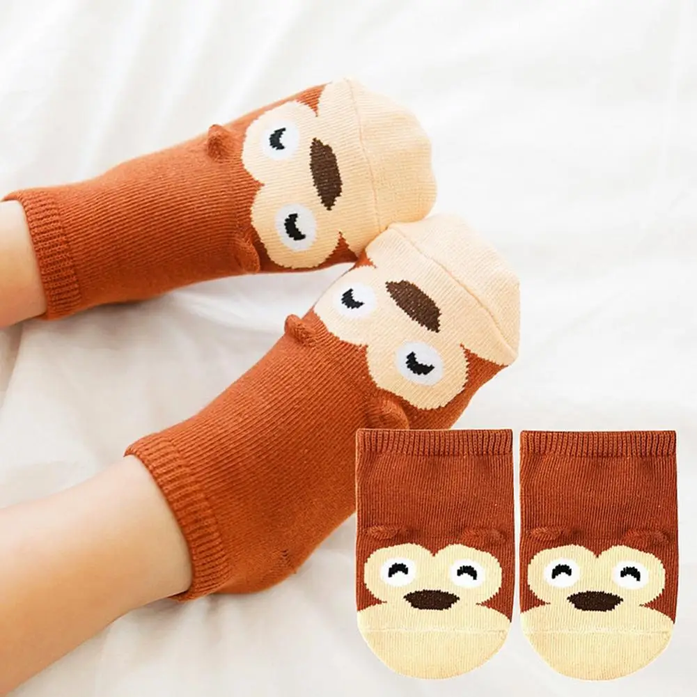 

8Pair Cartoon Animals Boat Sock Cotton Baby Funny Cotton Anti-Slip Sock Kid Supplies for Household Children Decoration