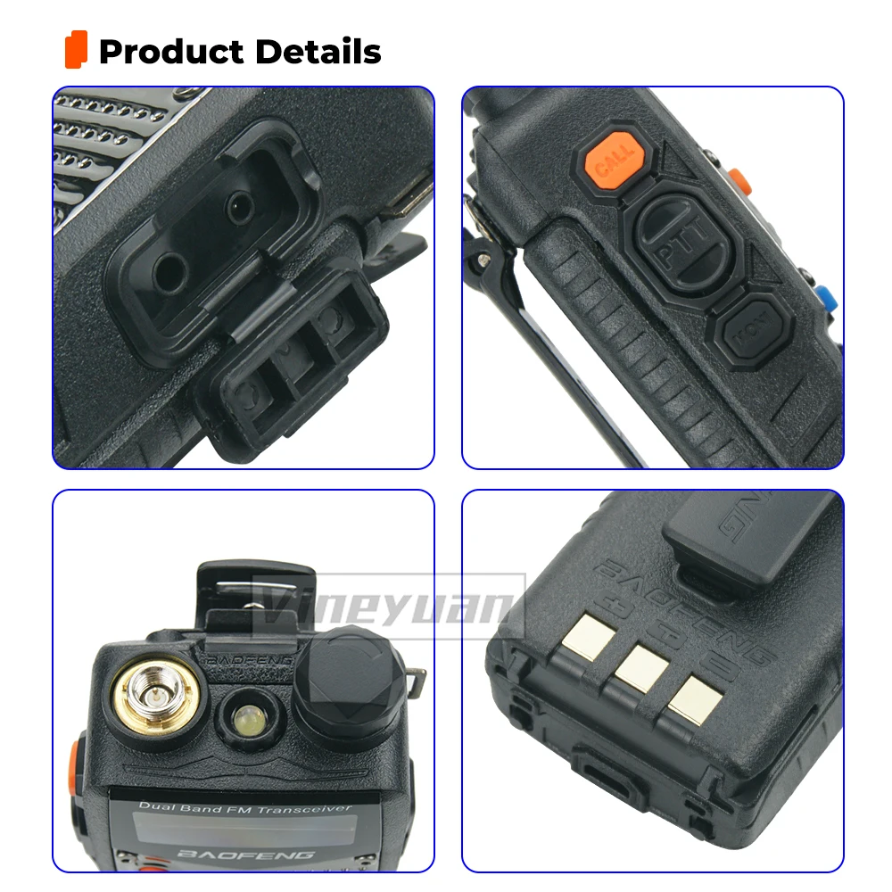 BAOFENG Walkie Talkie UV-5RA VHF/UHF (136-174&400-520MHz) Dual band 5W 128CH Portable FM Two Way Radio With Earpiece