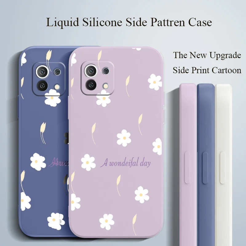 

Little Daisy Case For Xiaomi Mi 11 lite Ultra 11i 10T 9T Pro Lite 10 10S 9 8 lite Pro Poco F2 X2 F3 Pro Soft Liquid Phone Cover