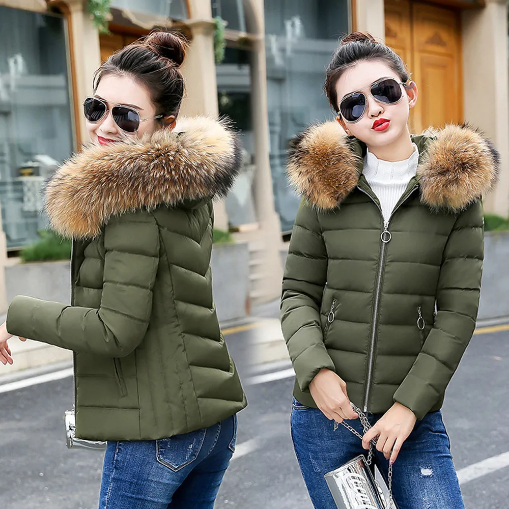Модная зимняя куртка женская толстая пуховая парка с большим меховым поясом и