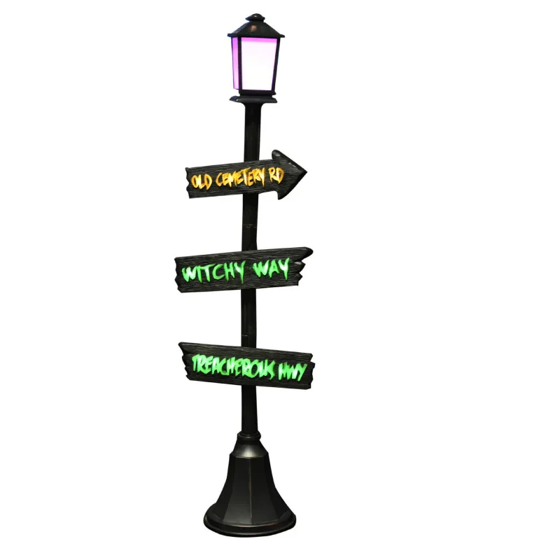

1.8m Halloween Horrible Party Prop Street Light Indicator Terrible 7 Colors Change LED Horror Voice Children Party Scary toys