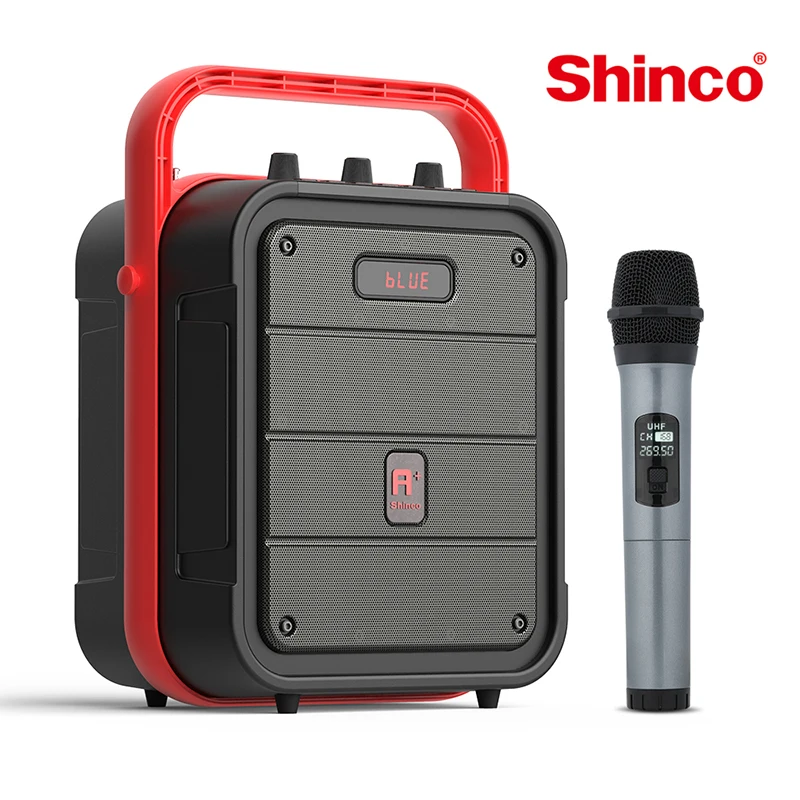 Shinco Karaoke Speaker Wireless TWS PA System Portable HIFI Music Center con microfono Radio FM supportata AUX