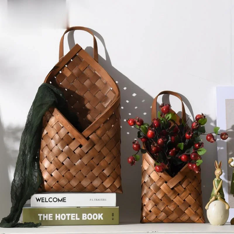 

Bamboo Woven Wall Hanging Basket Planter Pot Plant Hanger Vintage Indoor Doniczki Ogrodowe I Donice Wall Decoration ED50DL